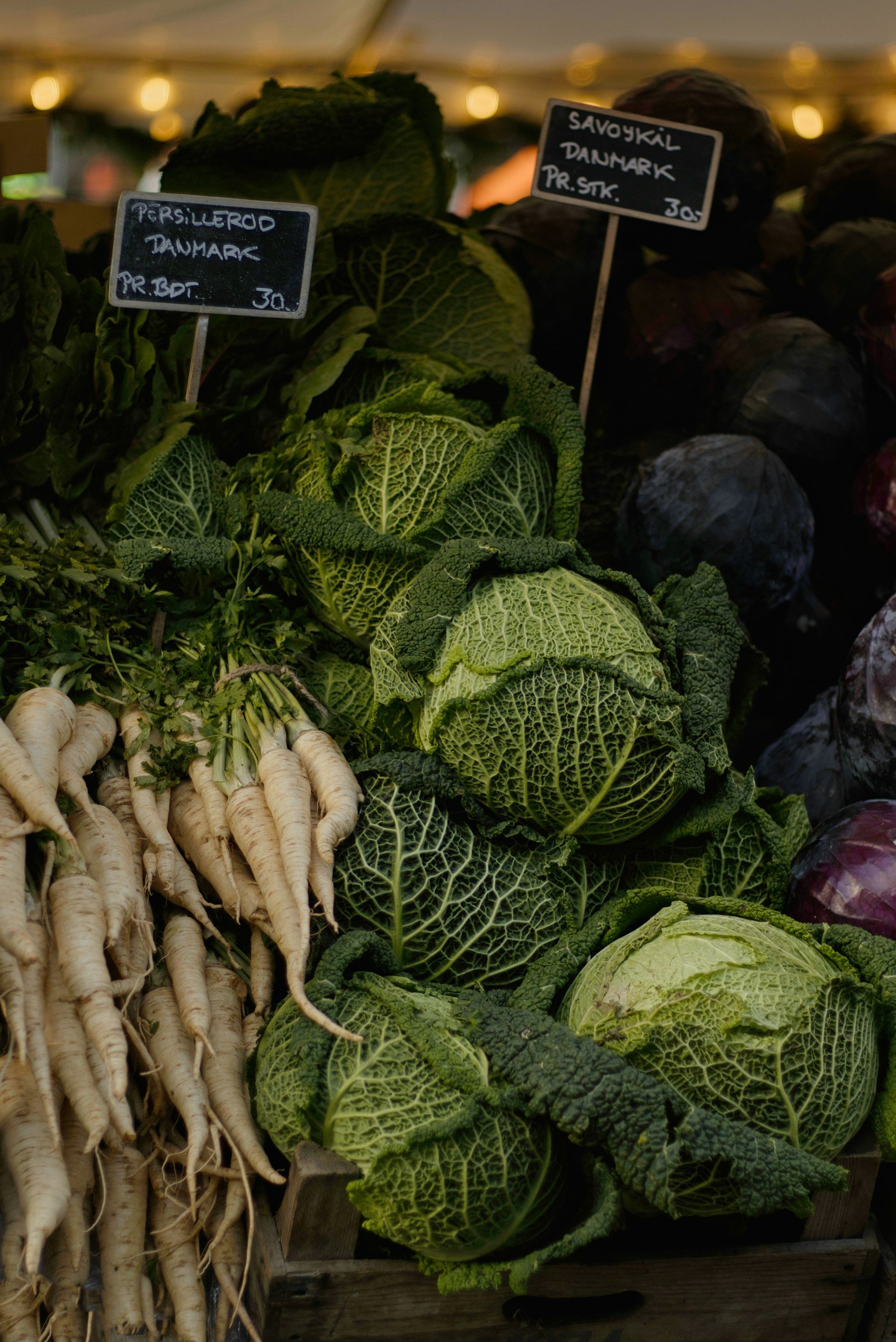 Fresh vegetables at a Copenhagen market